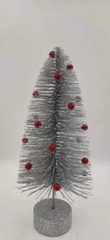 Christmas tree silver with red ball