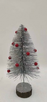 Christmas tree silver with red ball