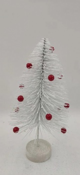 Christmas tree white with red ball