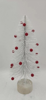 Christmas tree white with red ball