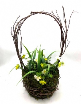 Spring flower twig Basket