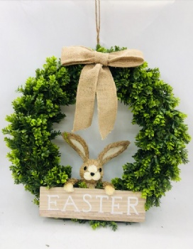 Spring Rabbit Head Wreath