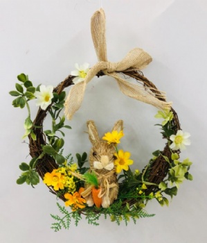 Spring Rabbit Head Wreath