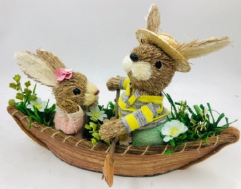 Easter Bunny sit in Boat