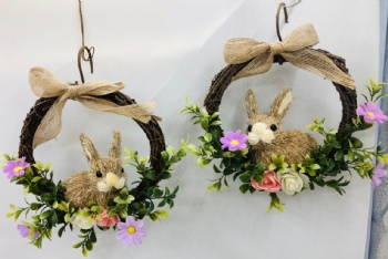 Spring Rabbit Head Wreath