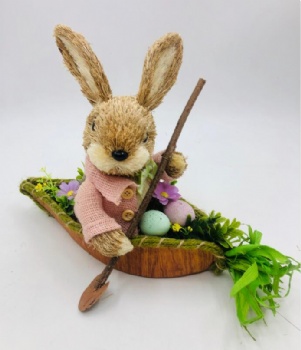 Easter Bunny sit in Boat