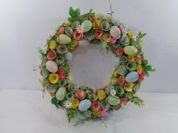 Spring wooden curl wreath