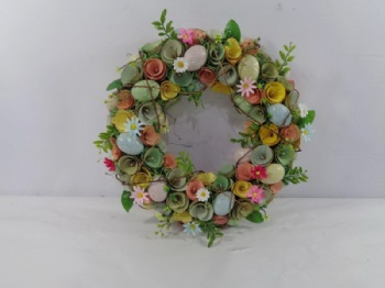 Spring wooden curl wreath