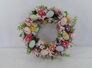 Spring wooden curl wreath