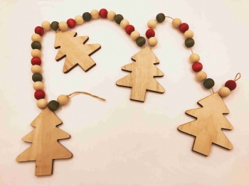 Christmas wooden garland