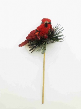 Christmas Red Bird Pick