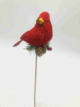 Christmas Red Bird Pick