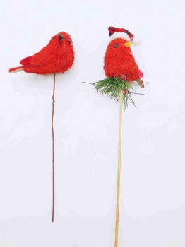 Christmas Red Bird Pick