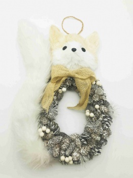 Wooden Curl Santa Claus, Snowman, Fox