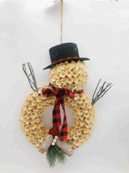 Wooden Curl Snowman