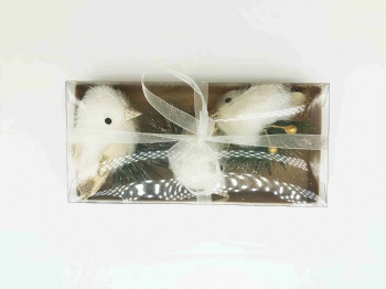 Christmas White Birds in Box