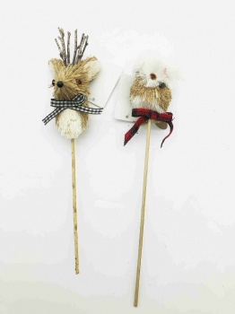 Natural Grass Fox, Hedgehog, Squirrel, Reindeer Pick