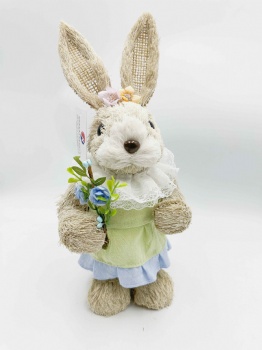 Green Rabbit With Flower