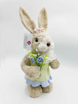 Green Rabbit With Flower