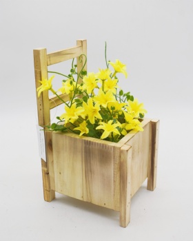 Wooden Basket Flower Pot