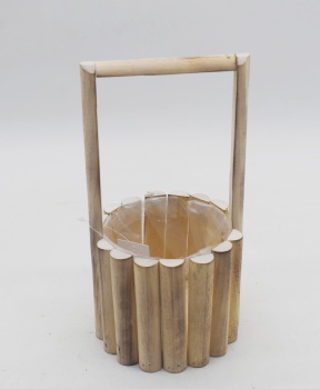 Wooden Bucket Flower Pot