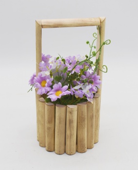 Wooden Bucket Flower Pot