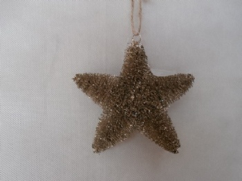 pine needle champagne glitter star 25cm & 20cm & 15cm