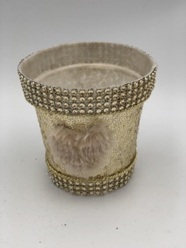 gold/silver sequin basket (size: 10x7x10cm)