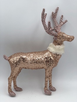 pink sequin reindeer (size: 28x7x36cm)