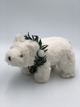 white bear with green neck ring (two size)