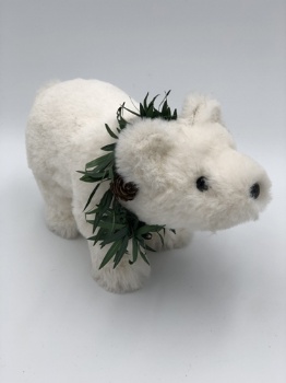 white bear with green neck ring (two size)