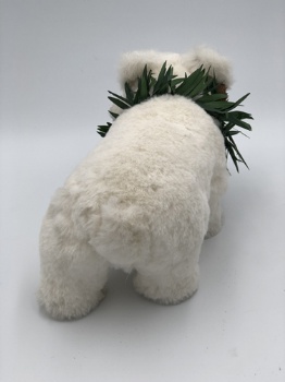 white bear with green neck ring (two size)